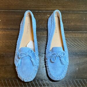 TALBOTS Light Blue Suede Moccasins NEW